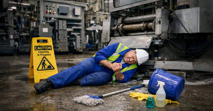 Infortunio durante la pulizia delle macchine: prevenzione e obblighi