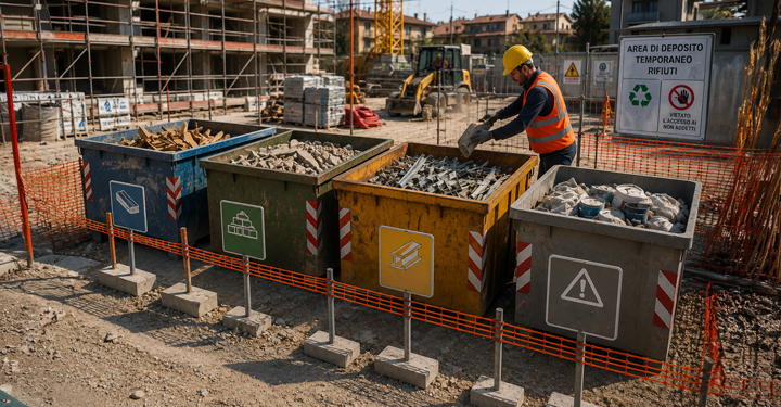 Rifiuti edili: sicurezza nel deposito temporaneo in cantiere